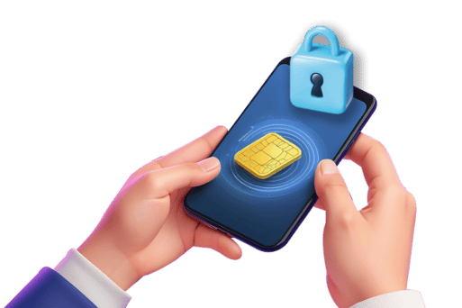 hands-holding-mobile-phone-with-sim-card-with-golden-chip-neumorphism-style copy